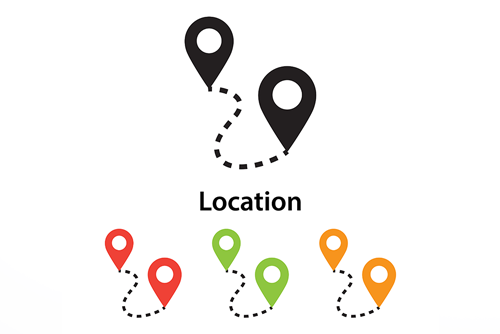 وکتور لوکیشن رایگان با رنگ بندی های متفاوت و بصورت فلت